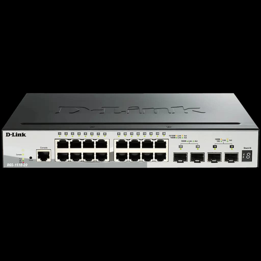 D-LINK 20-Port Gigabit Stackable SmartPro Switch including 2 SFP ports and 2 x 10G SFP+ ports