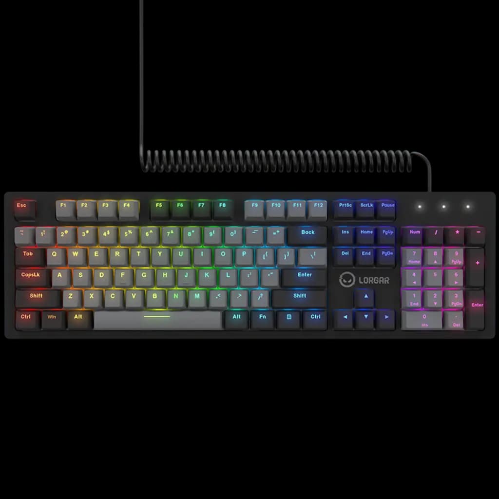 LORGAR Klawiatura Gamingowa Azar 514, Przewodowa, RGB, Czarna
