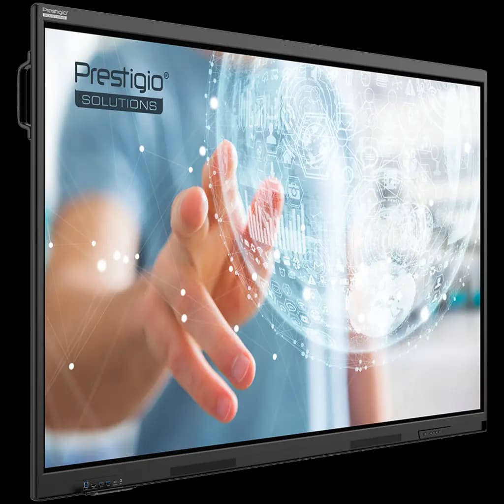 PRESTIGIO SOLUTIONS Multiboard 75-inch Light Series Gen 7, Android 14, Google EDLA, AI button, 8/128GB, 50TP, black