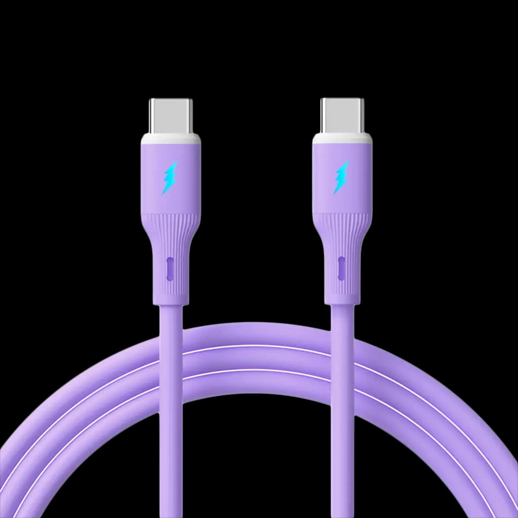AKYGA Kabel USB Akyga AK-USB-70 USB type C (m) / USB type C (m) ver. 2.0 60W 1m fioletowy silikonowy