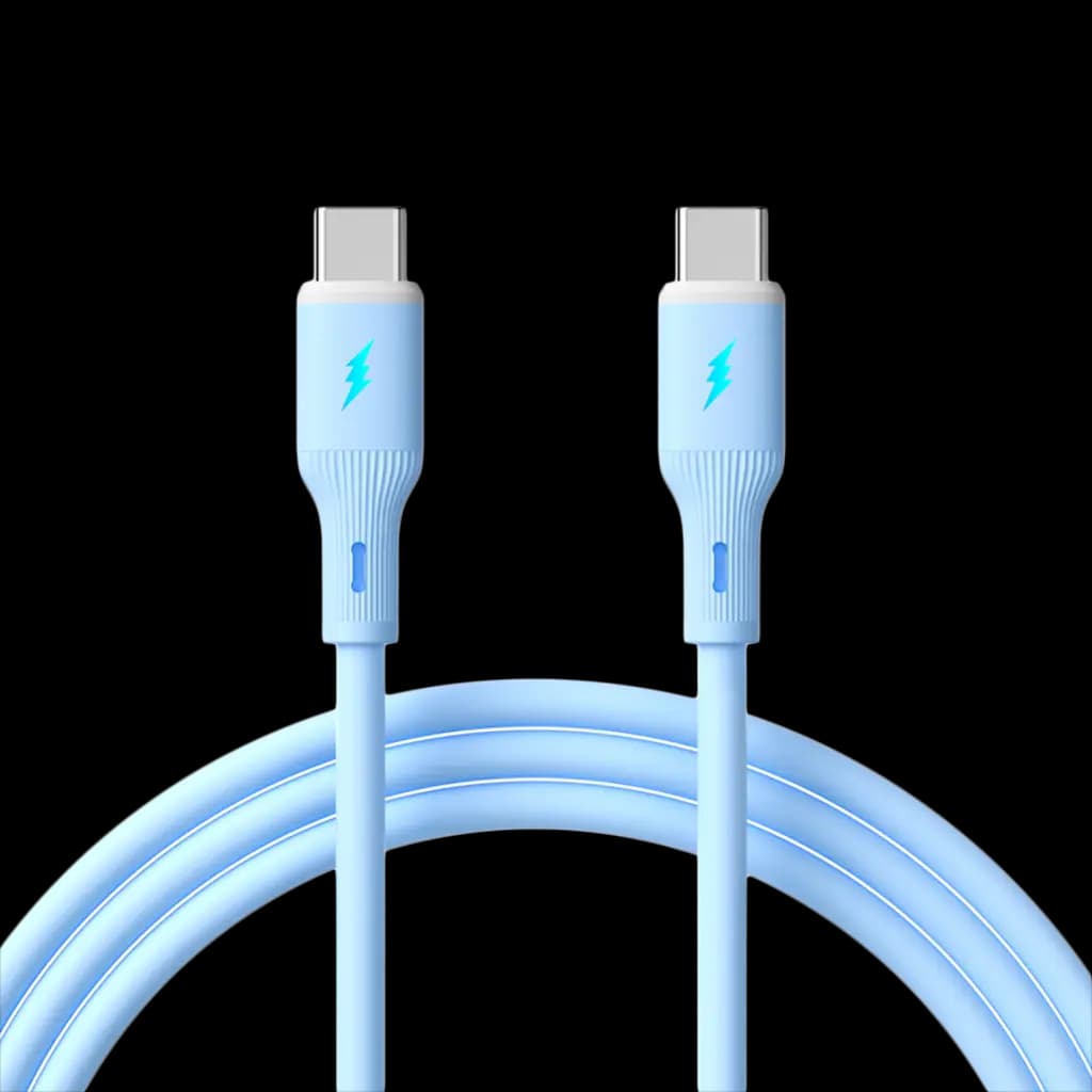 AKYGA Kabel USB Akyga AK-USB-68 USB type C (m) / USB type C (m) ver. 2.0 60W 1m niebieski silikonowy