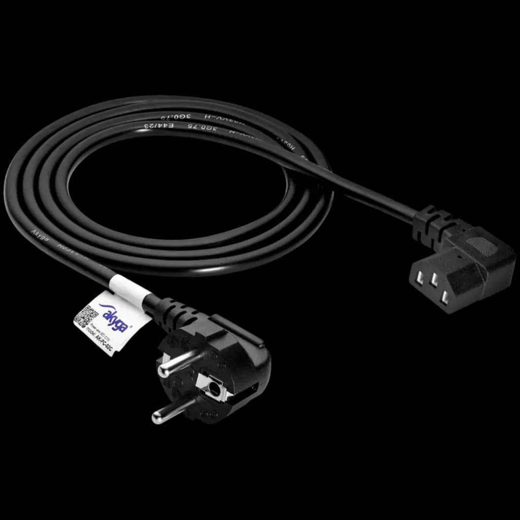 AKYGA Kabel zasilający kątowy Akyga AK-PC-02C CU 3x0.75mm² CEE 7/7 / IEC C13 1.5m