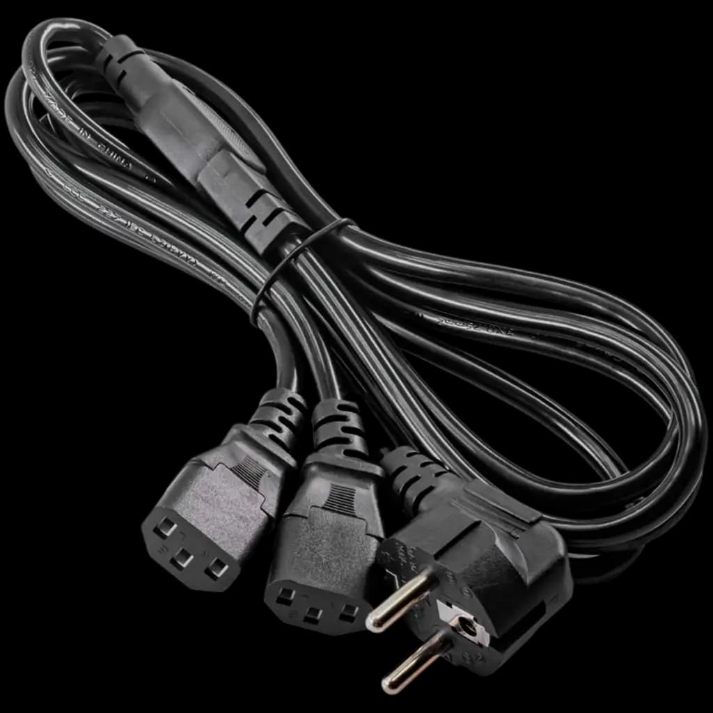 AKYGA Kabel zasilający Y rozdzielacz Akyga AK-PC-04A CCA 3x0.5mm² CEE 7/7 / 2x IEC C13 1.8 m