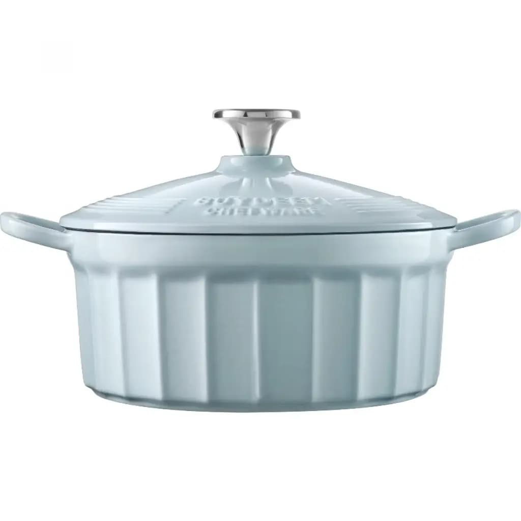 BUYDEEM Emaliowane naczynie żeliwne 2,9L, CP521, White Blue