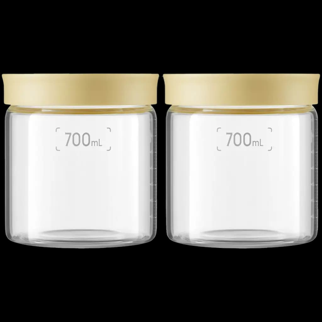 BUYDEEM Szklane słoiki 700ml z nakrętką wze Mellow Yellow, CS1014