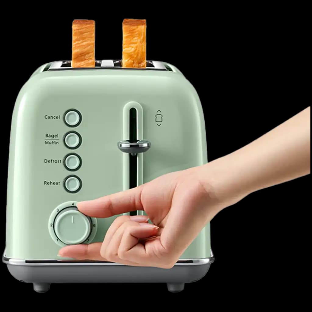BUYDEEM Toster na 2 kromki, DT620E, Cozy Greenish, EU