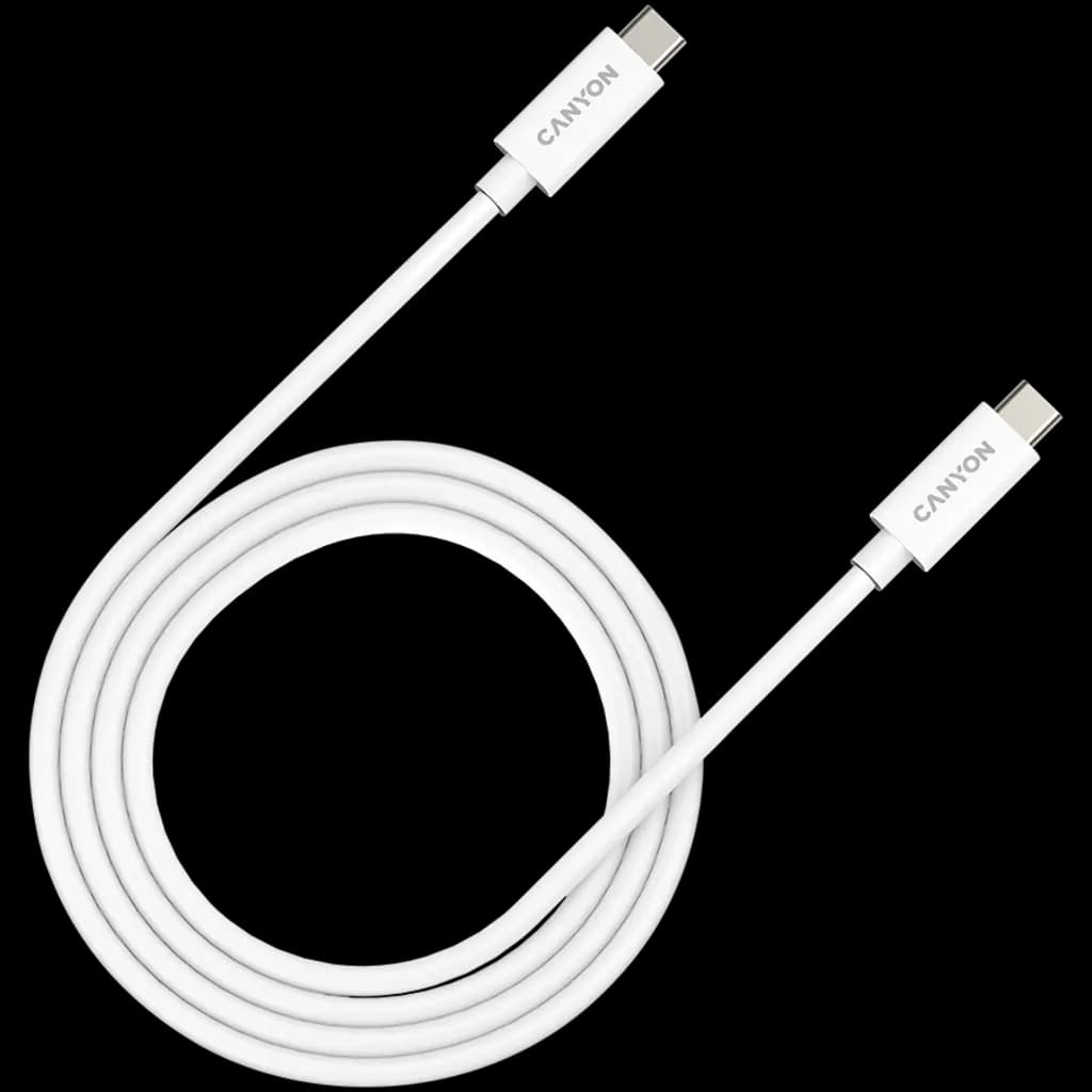 CANYON Kabel UC-44 USB-C do USB-C 240W 40Gbps 4k 1m Biały