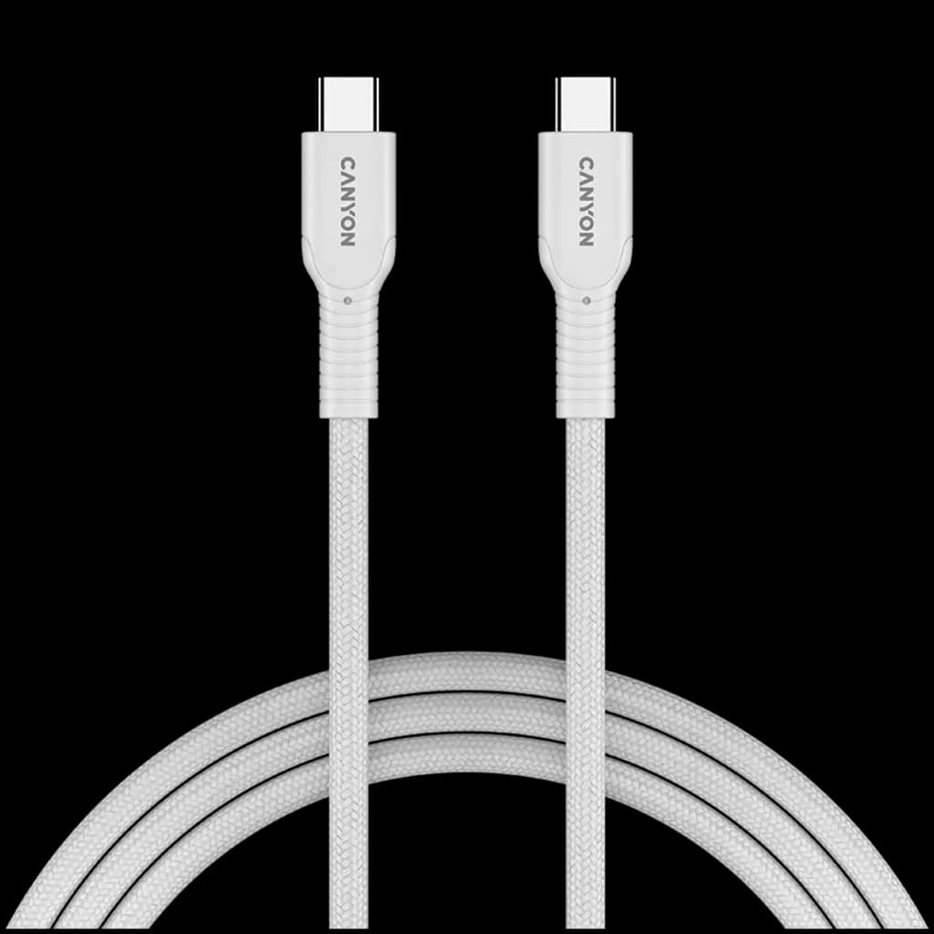 CANYON Kabel OnWire 60CL C-C 60W  w oplocie 1m Biały