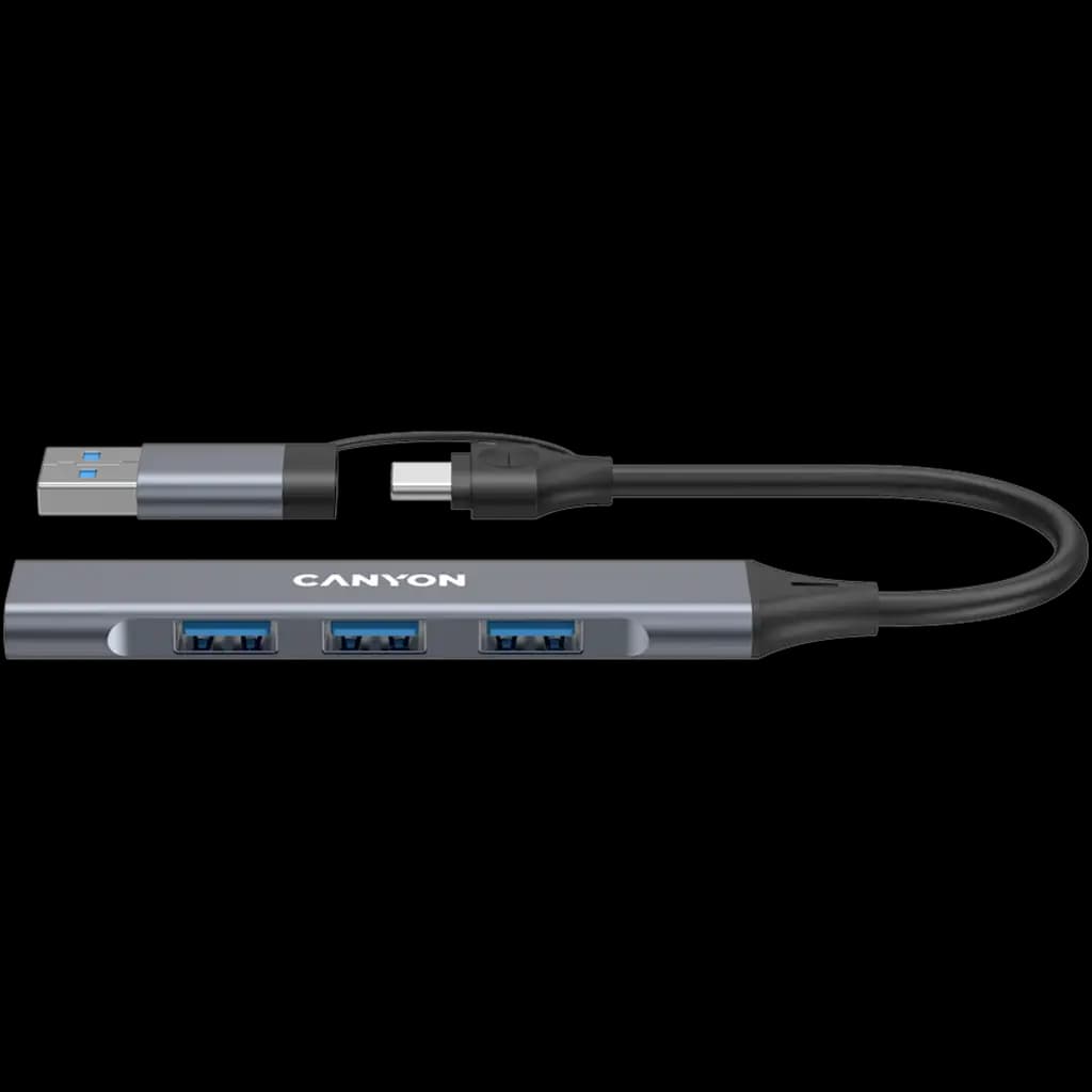 CANYON HUB DS-02 4 w 1 USB-A/C Szary