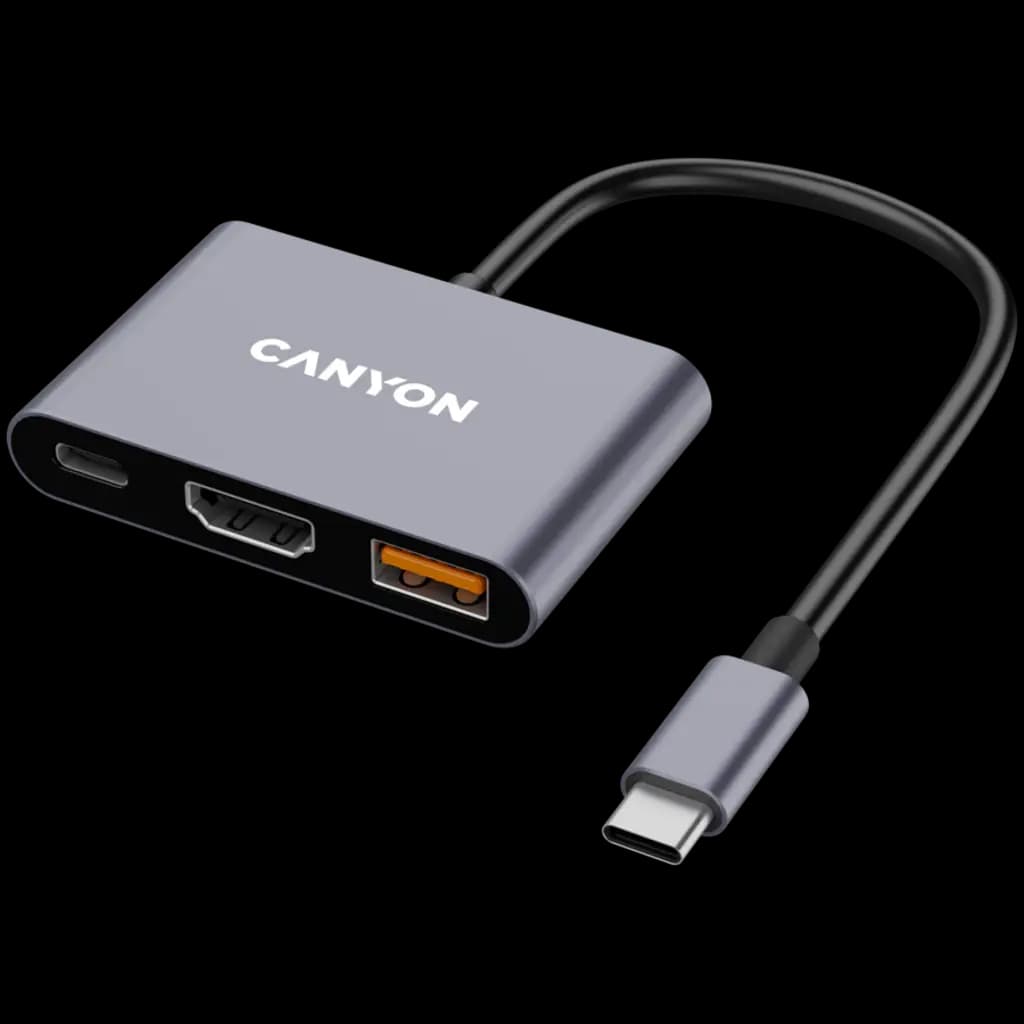 CANYON HUB DS-4 3 w 1 USB-C Szary