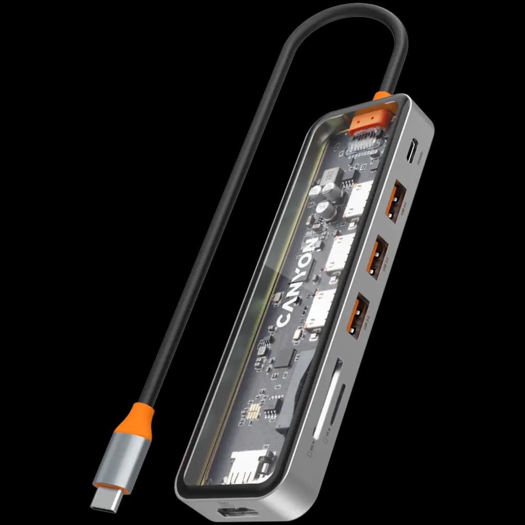 CANYON HUB DS-13 7 w 1 4k USB-C Transparentny