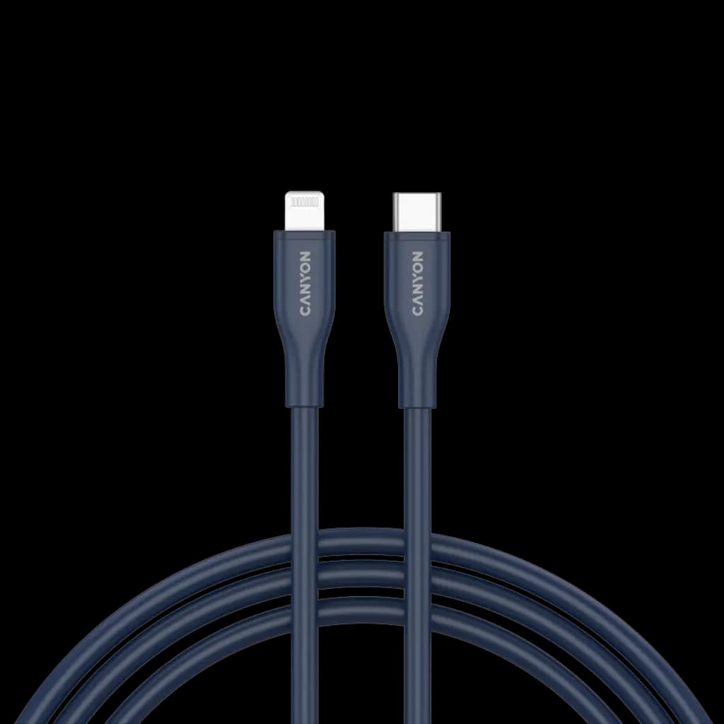 CANYON Kabel CLNM60 C-L 60W MFI 1m Silikonowy Niebieski