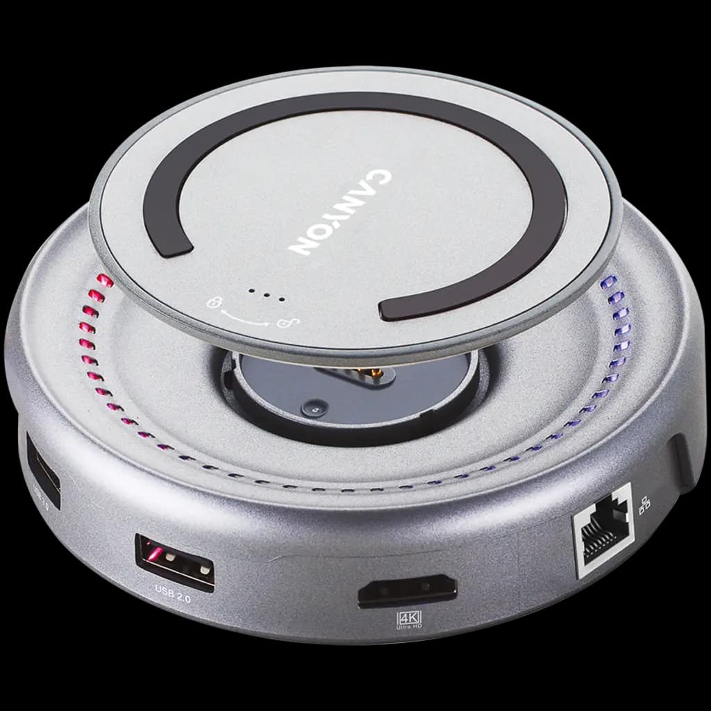 CANYON HUB DS-7 7in1 USB-C Ładowanie Qi Space Grey
