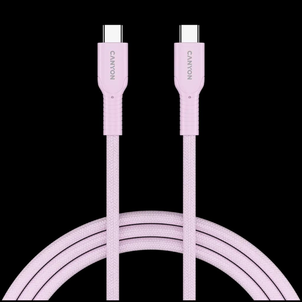 CANYON Kabel OnWire 60CL C-C 60W  w oplocie 1m Różowy