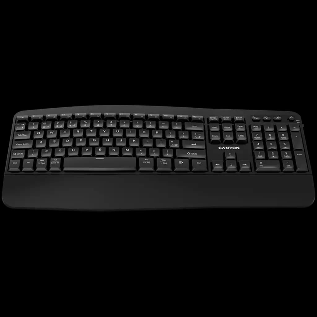 CANYON Klawiatura HKB-W6 Bezprzewodowa Ergonomia Czarna