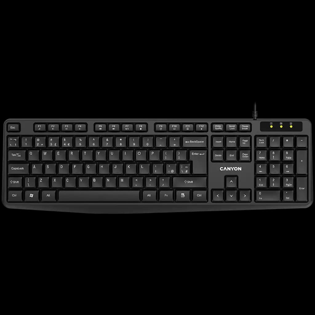 CANYON Klawiatura KB-1 Przewodowa Czarna