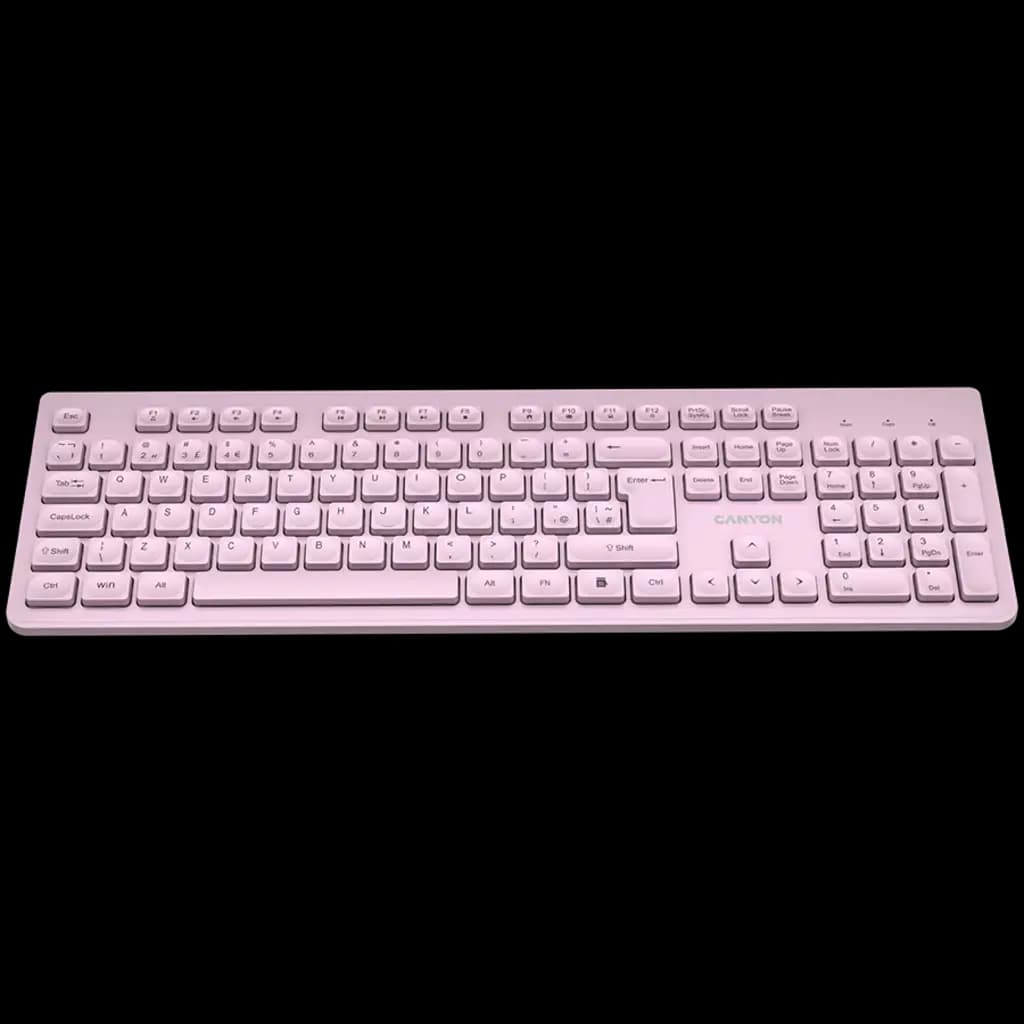 CANYON Klawiatura HKB-W01 UK/US AAA Bezprzewodowa Różowa