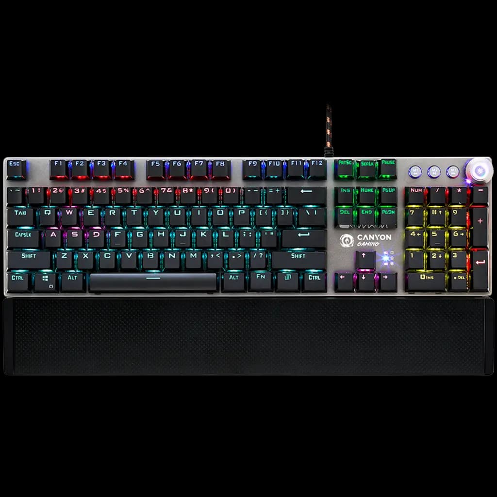 CANYON Klawiatura gamingowa Nightfall GK-7 RGB Przewodowa Szara