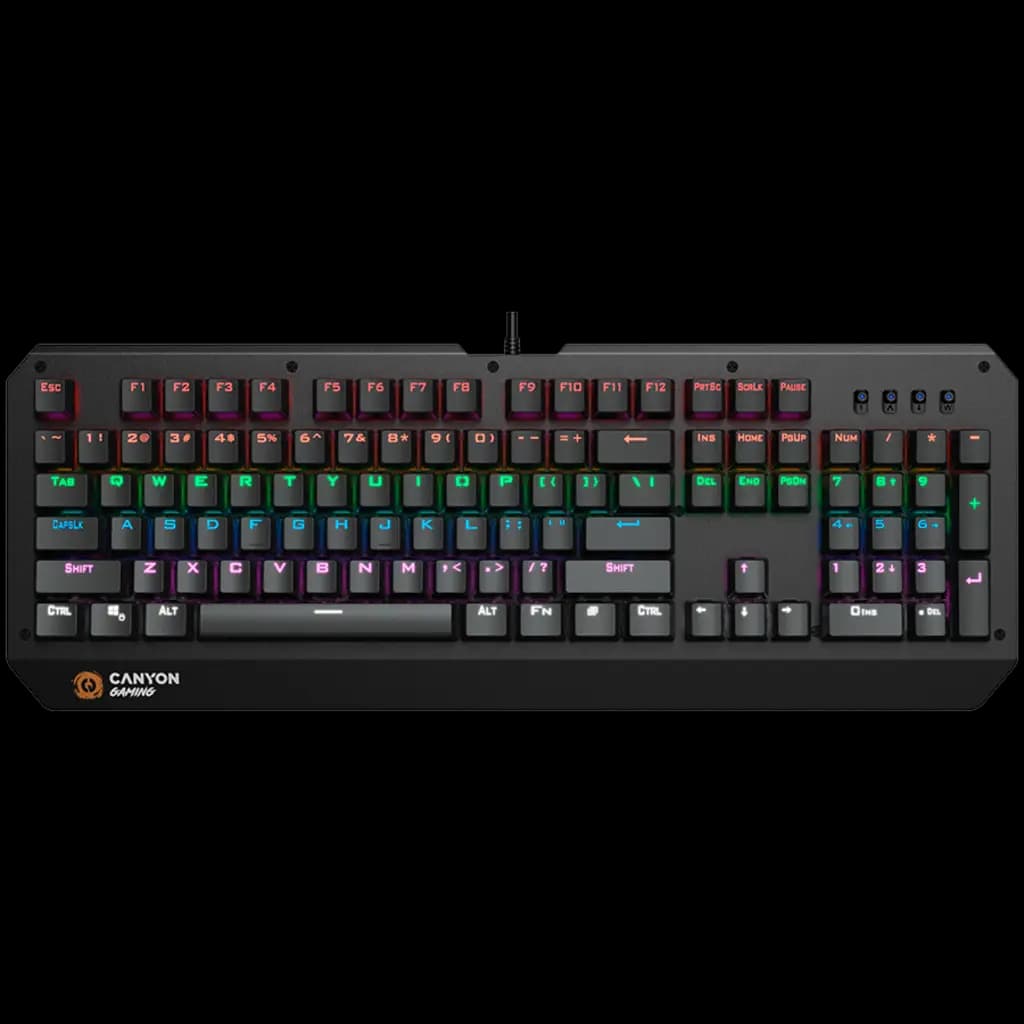 CANYON Klawiatura gamingowa Hazard GK-6 RGB US Przewodowa Czarna