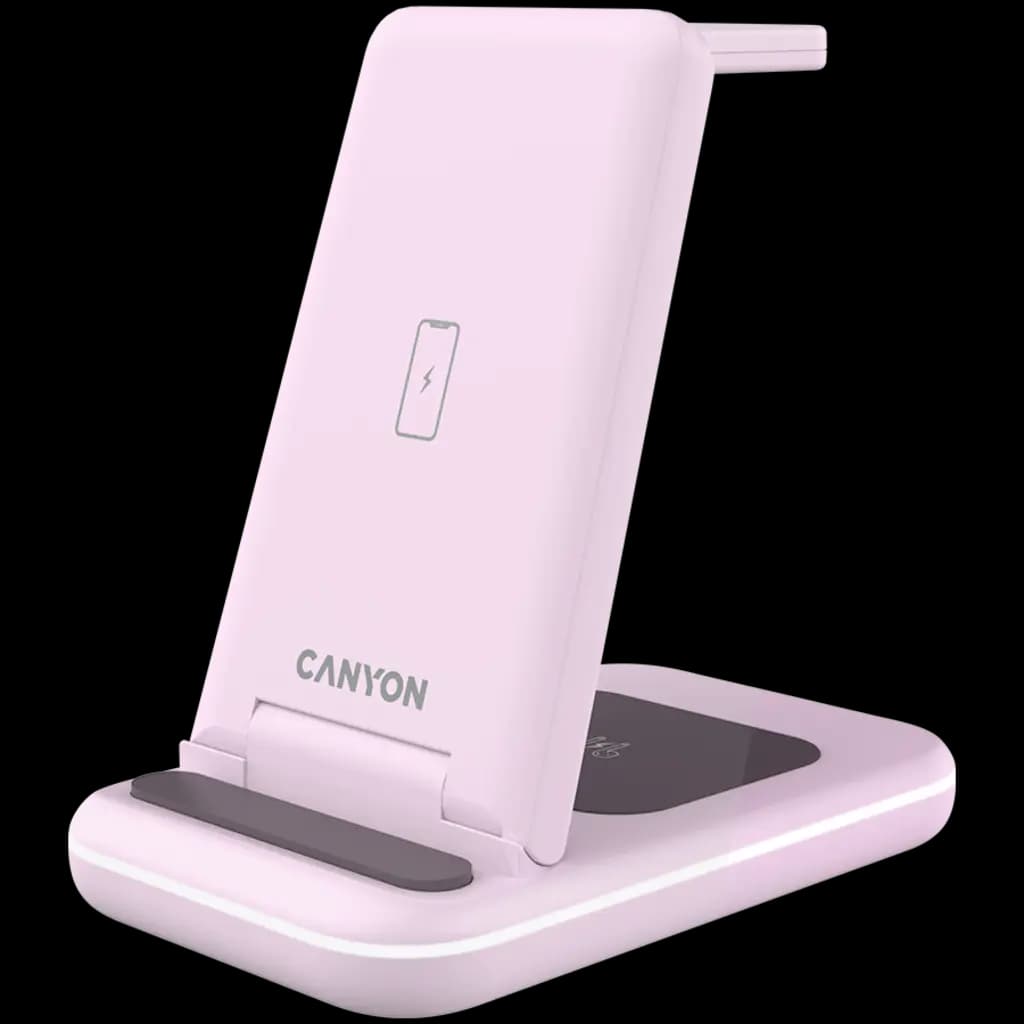 CANYON Ładowarka bezprzewodowa WS-304 15W 3w1 Iced Pink