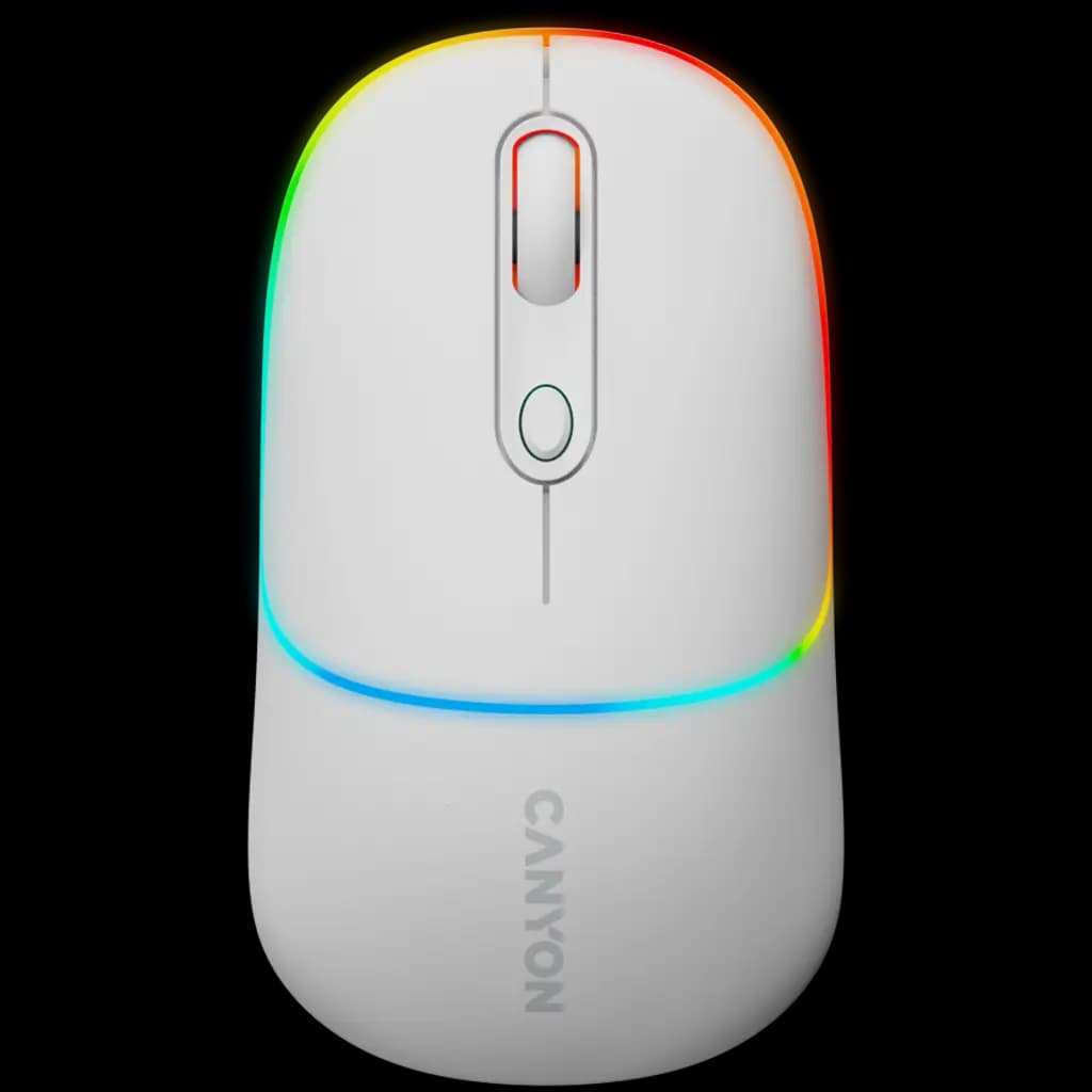 CANYON Mysz bezprzewodowa MW-22 2w1 RGB Biała