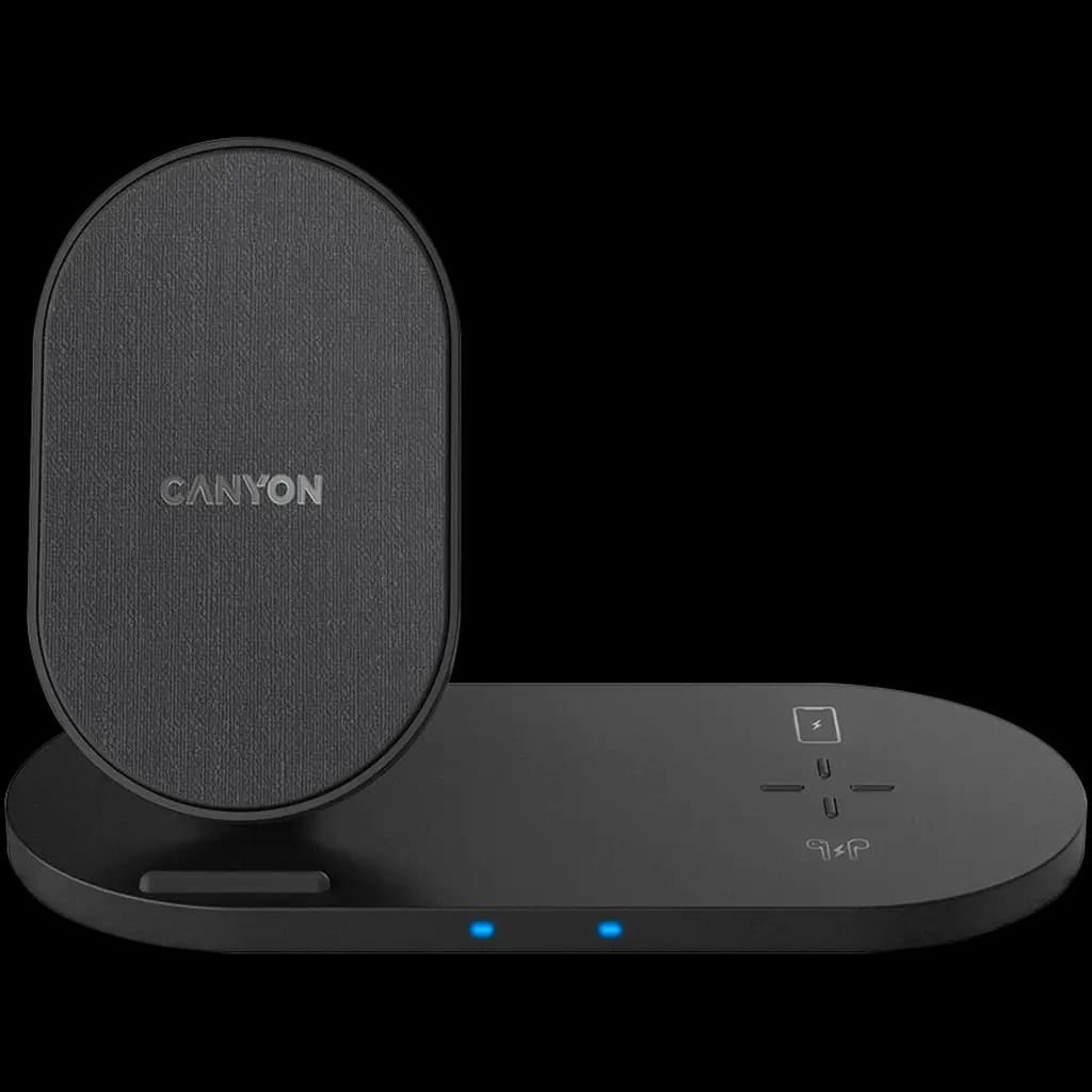 CANYON Ładowarka bezprzewodowa WS-202 10W 2w1 Czarna