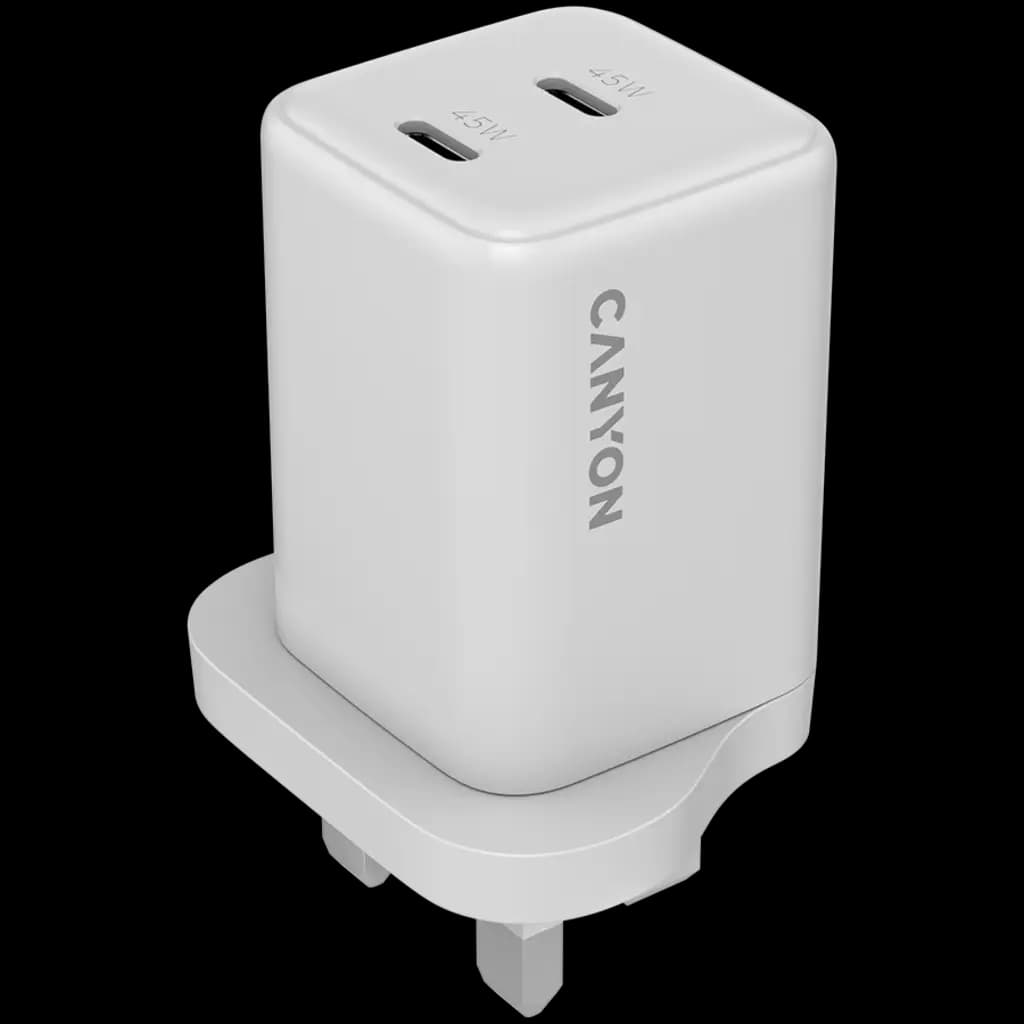 CANYON Ładowarka sieciowa CU65ACC GaN 65W 2xPD 1xQC UK Biała