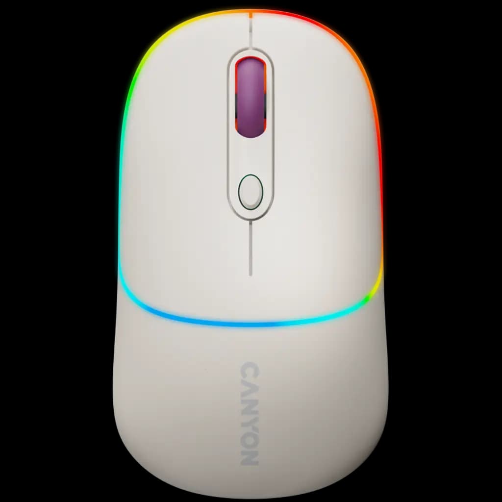 CANYON Mysz bezprzewodowa MW-22 2w1 RGB Beżowa