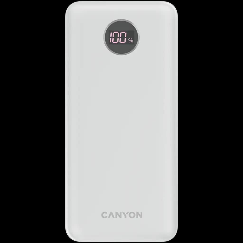 CANYON Powerbank PB-2002 LED 20000 mAh PD 20W QC 3.0 Biały