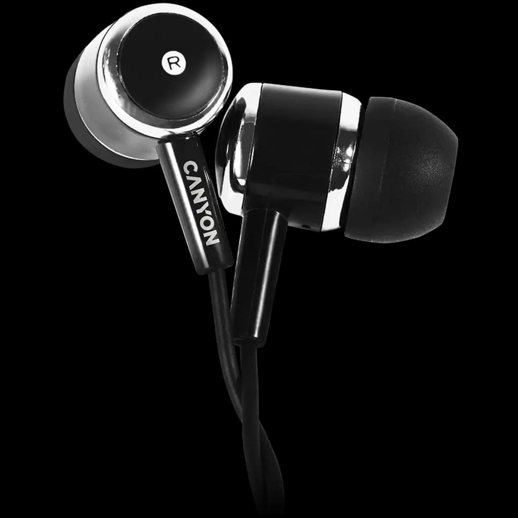 CANYON Słuchawki dokanałowe EPM-01 Mic Mini-Jack 1.2m Czarne