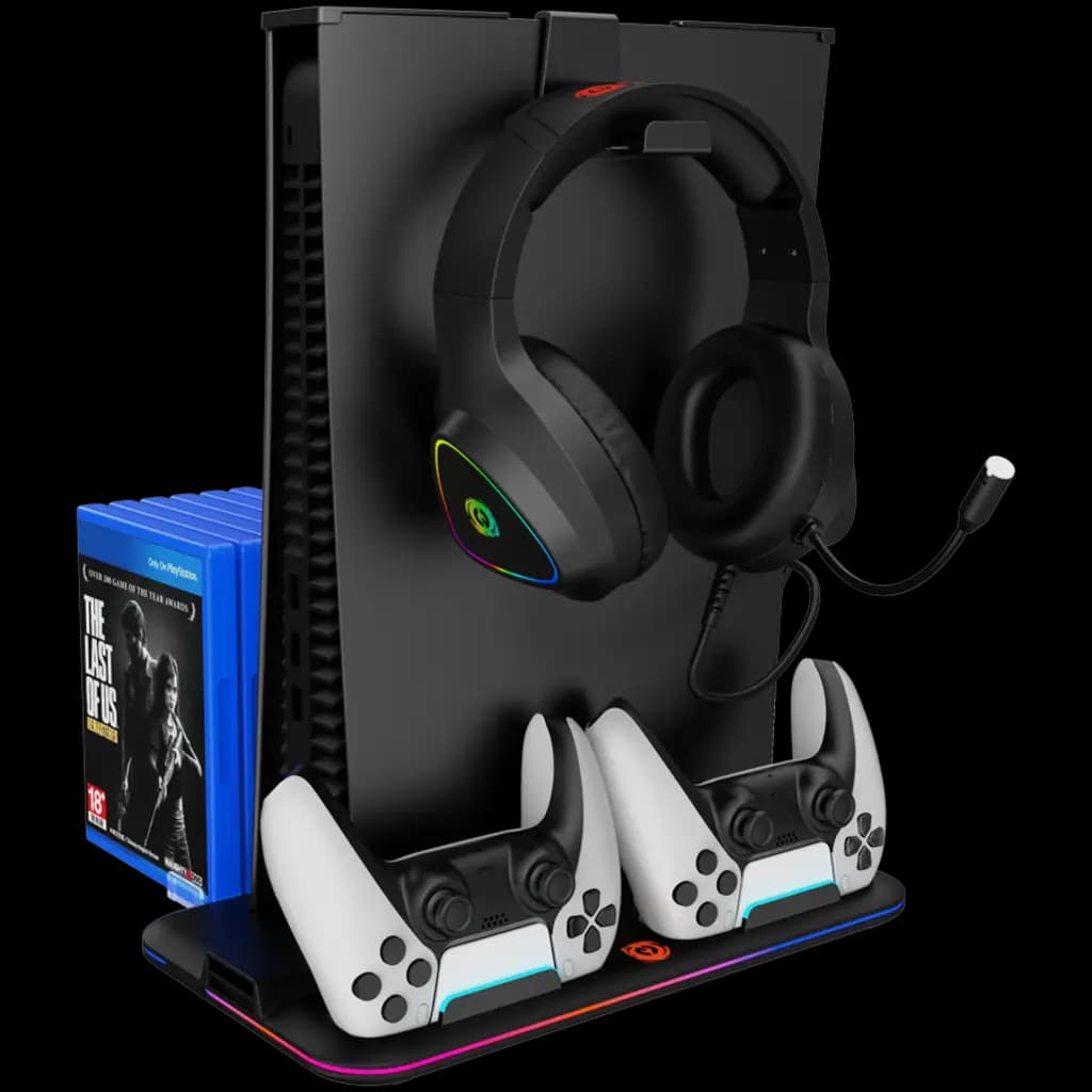 CANYON Podstawka CS-5 RGB PS5 Ładowanie + Chłodzenie Czarna