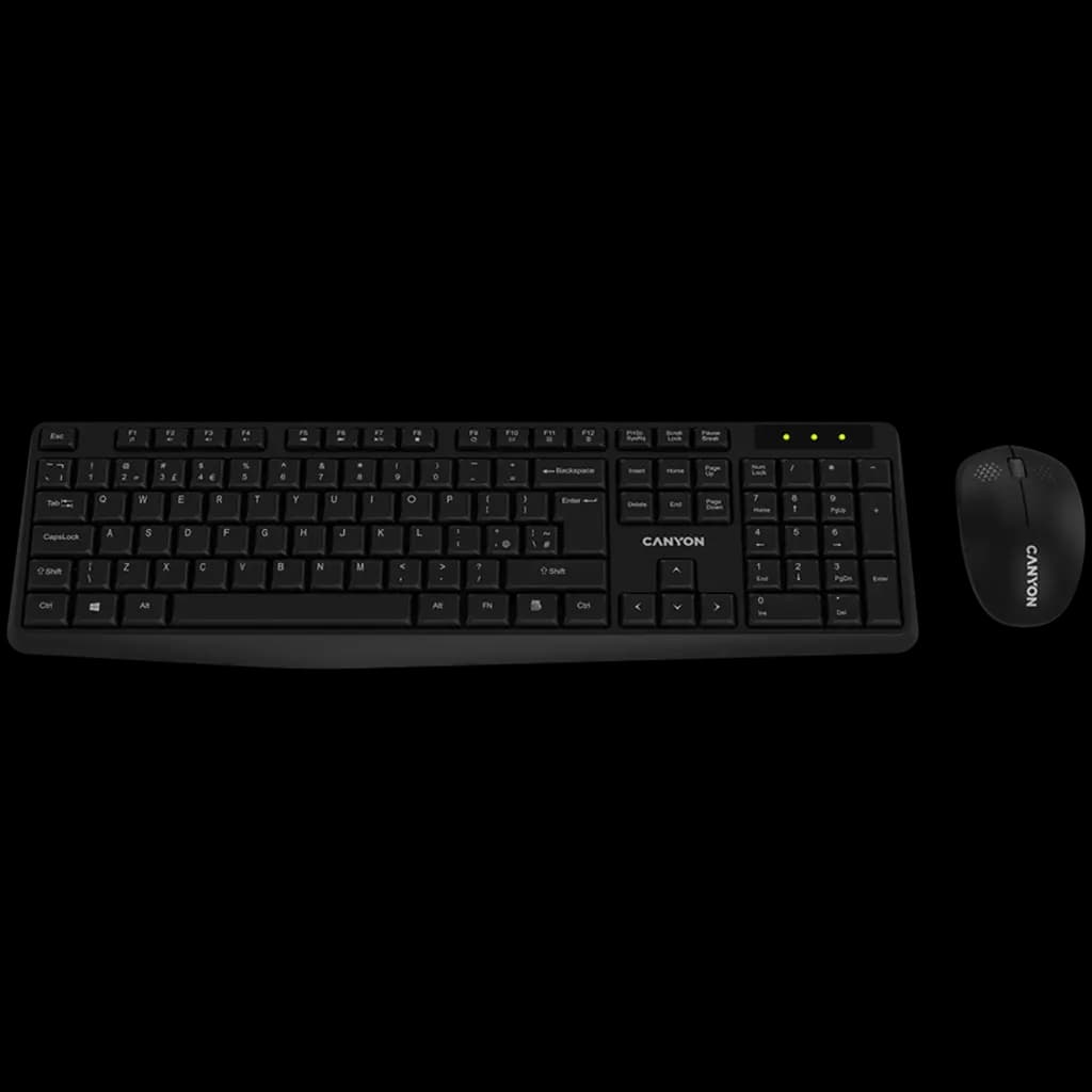 CANYON Zestaw  klawiatura i mysz SET-W01 Bezprzewodowy Czarny