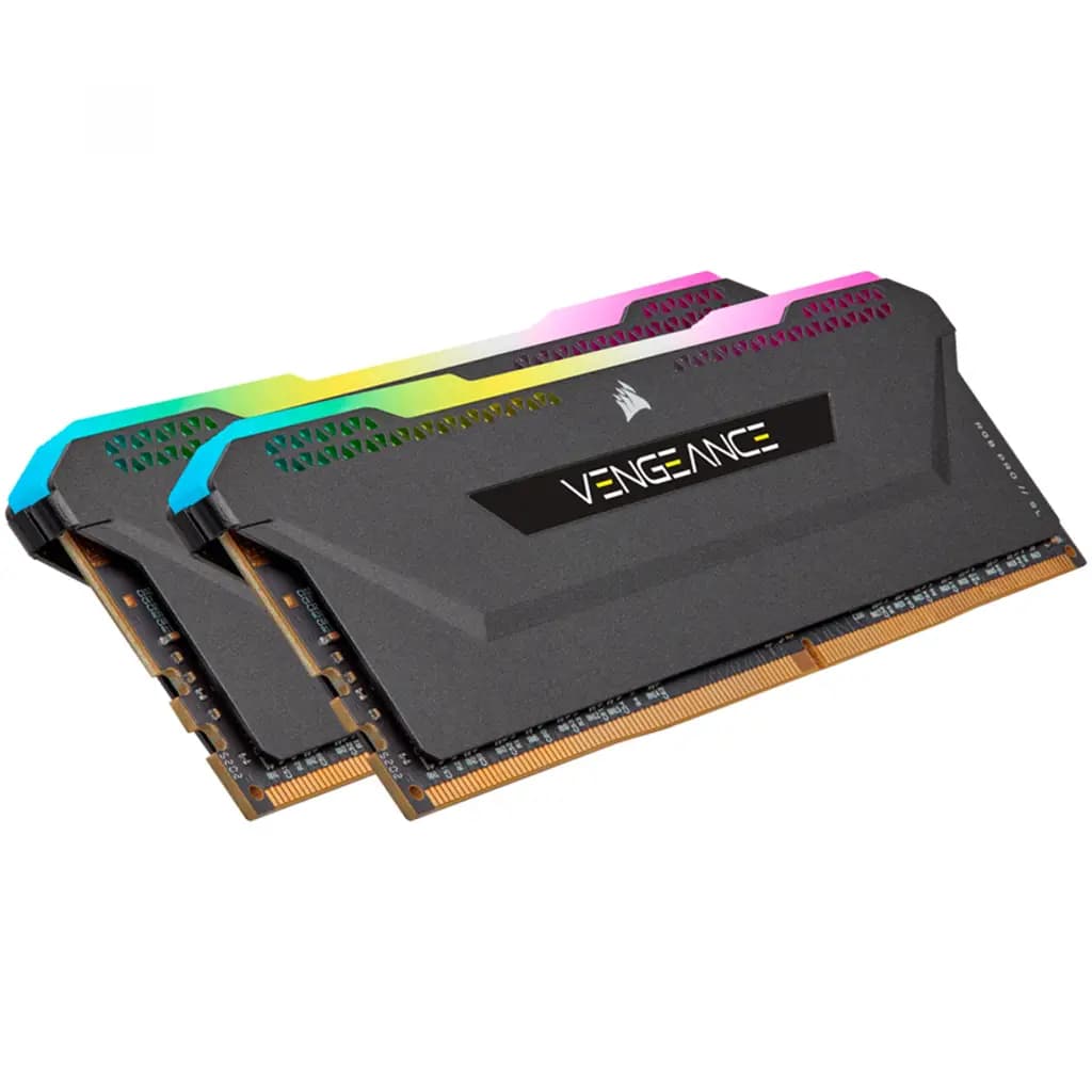 CORSAIR DDR4, 3200MHz 32GB 2x16GB Dimm, 16-20-20-38, BaseSPD@2666, XMP 2.0, Vengeance RGB Pro SL Black Heatspreader, RGB LED, Black PCB, 1.35V, for AMD Ryzen