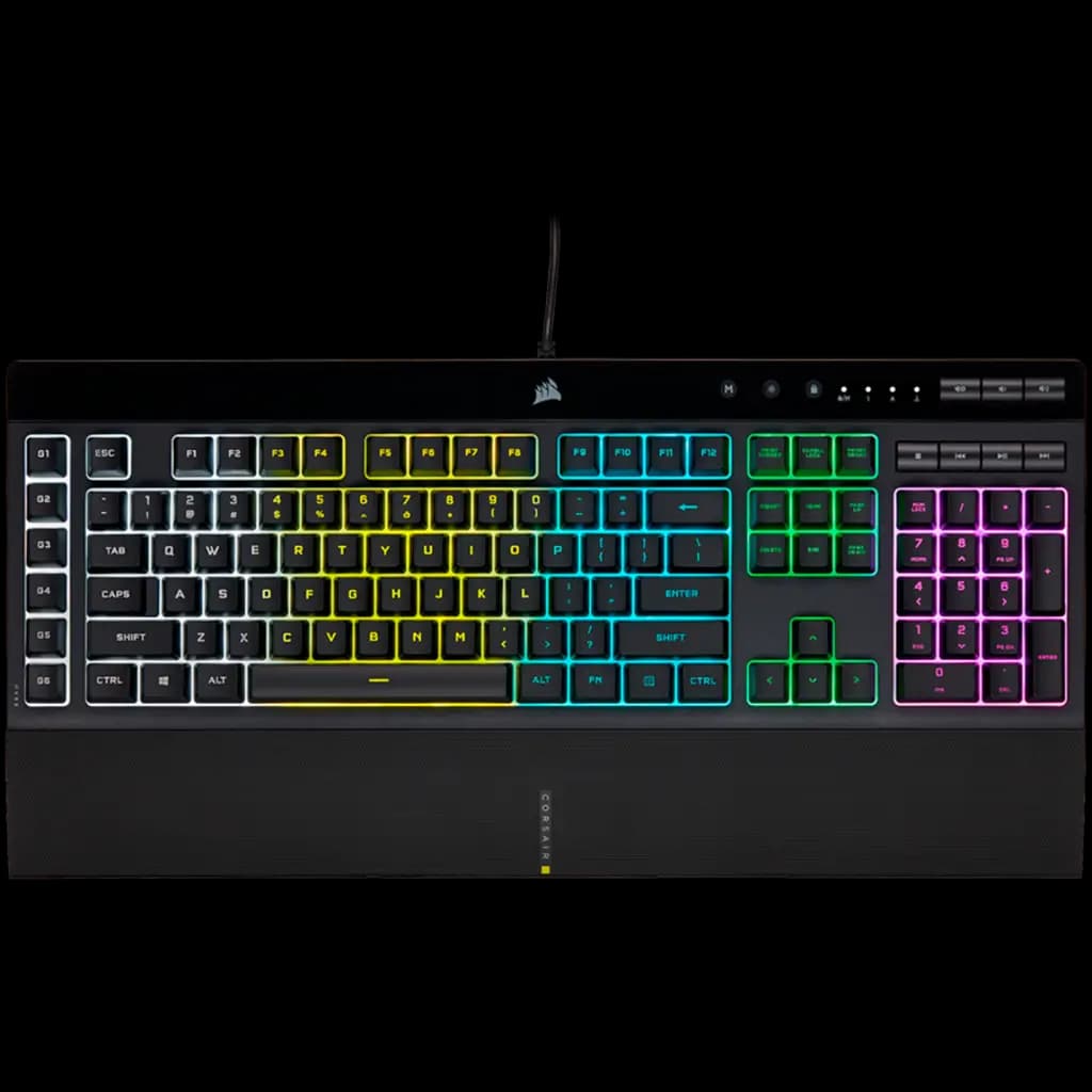 CORSAIR K55 RGB PRO Gaming Keyboard, Backlit Zoned RGB LED, Rubberdome