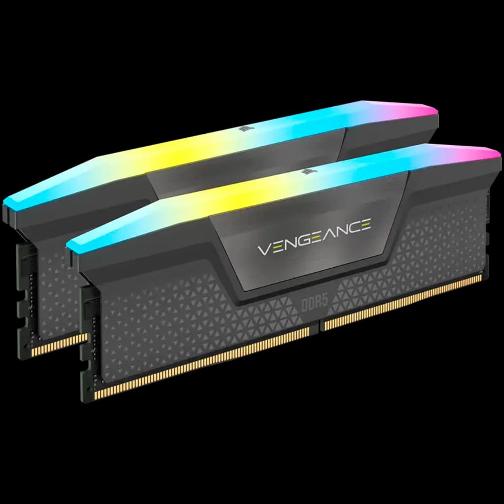 CORSAIR DDR5, 5600MT/s 48GB 2x24GB DIMM, 40-40-40-77, XMP 3.0, VENGEANCE RGB DDR5 Black Heatspreader, RGB LED, 1.25V
