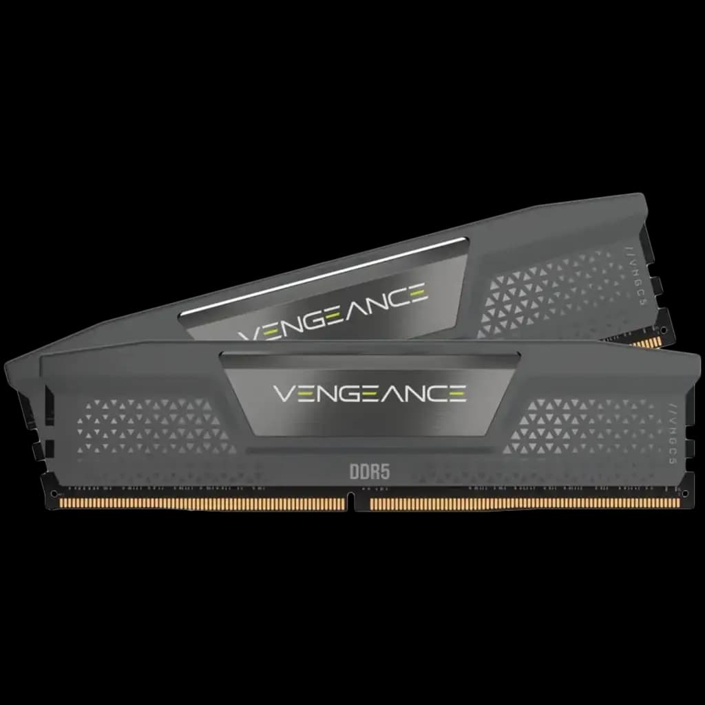 CORSAIR DDR5, 5600MT/s 16GB 2x8GB DIMM, Unbuffered, 40-40-40-77, 1Gbx16, Std PMIC, AMD EXPO & Intel XMP, VENGEANCE DDR5 Cool Grey Heatspreader, Black PCB, 1.25V