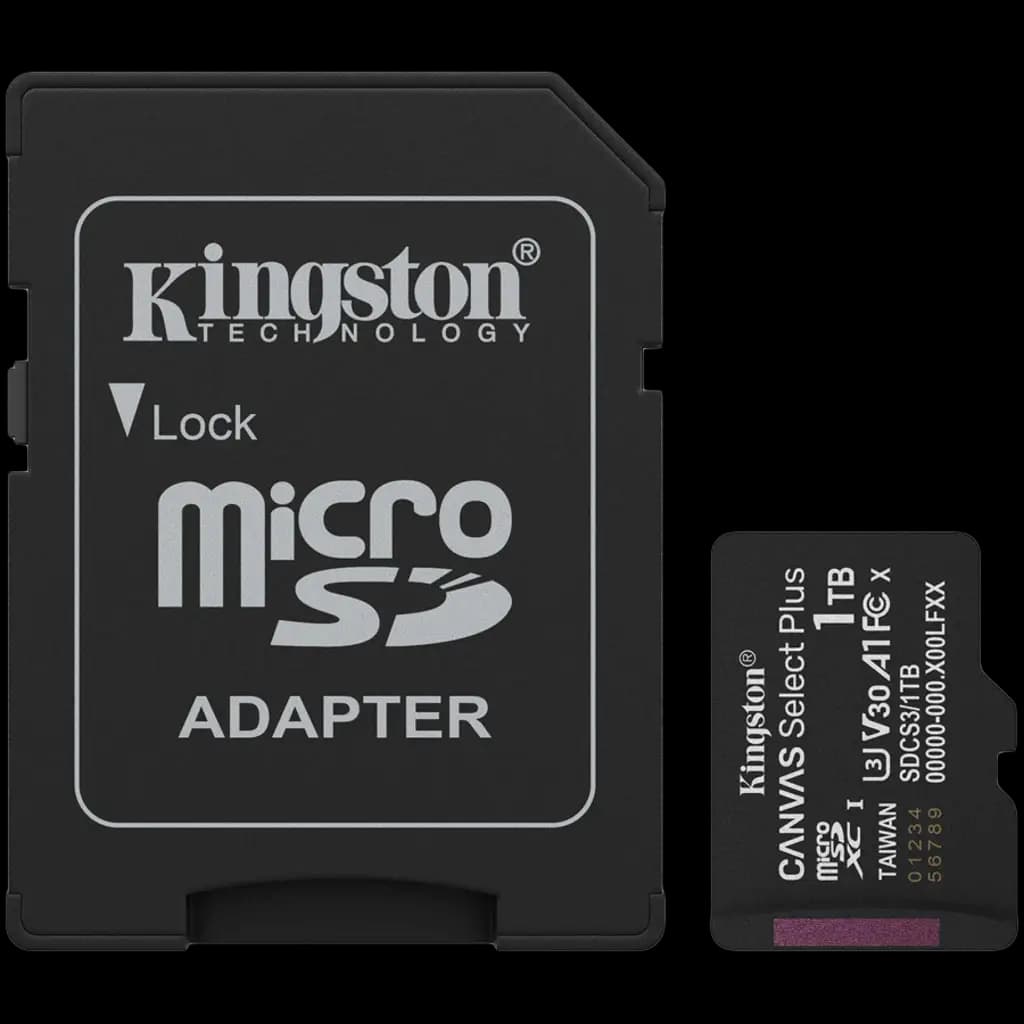 Kingston 1TB microSDXC Canvas Select Plus Gen3 150MB/s A1 Card + Adapter