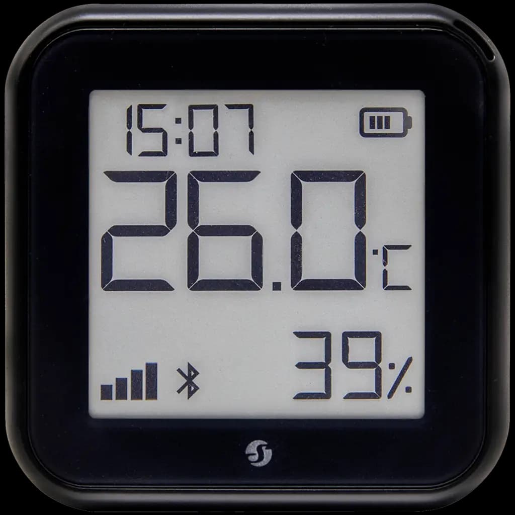 SHELLY H&T Gen 3 Matte Black Wyświetlacz z czujnikiem temperatury i wilgotności czarny