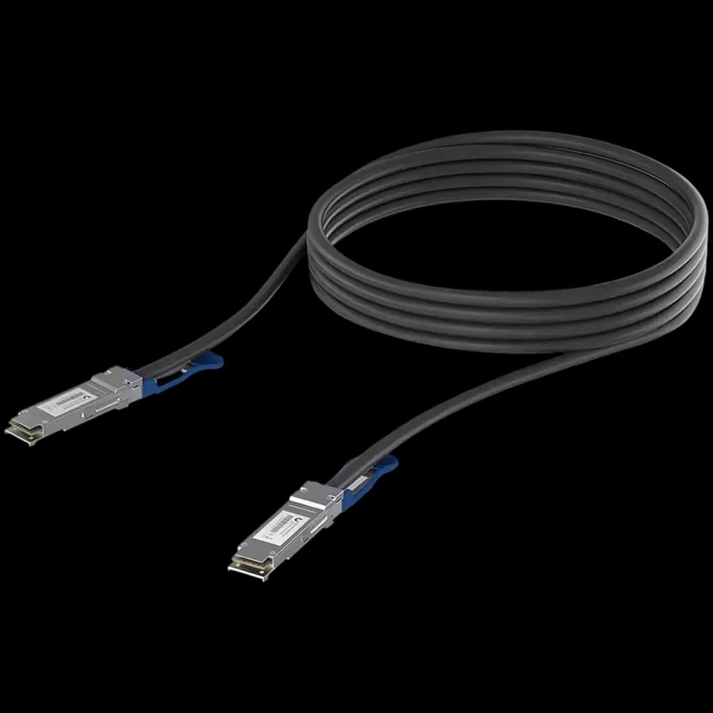 Ubiquiti UACC-DAC-QSFP28-3M QSFP28 direct attach cable with a 100 Gbps max data rate, Compatible with QSFP28 and QSFP+ interfaces