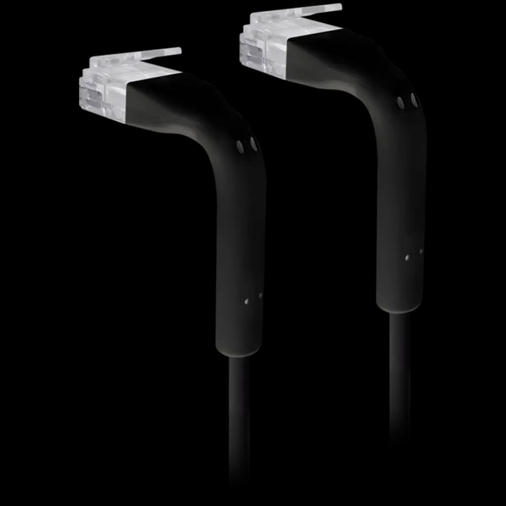 UBIQUITI UniFi Ethernet patchcord kat. 6, 0.3m, Gięty z zamkniętą osłoną RJ45, czarny