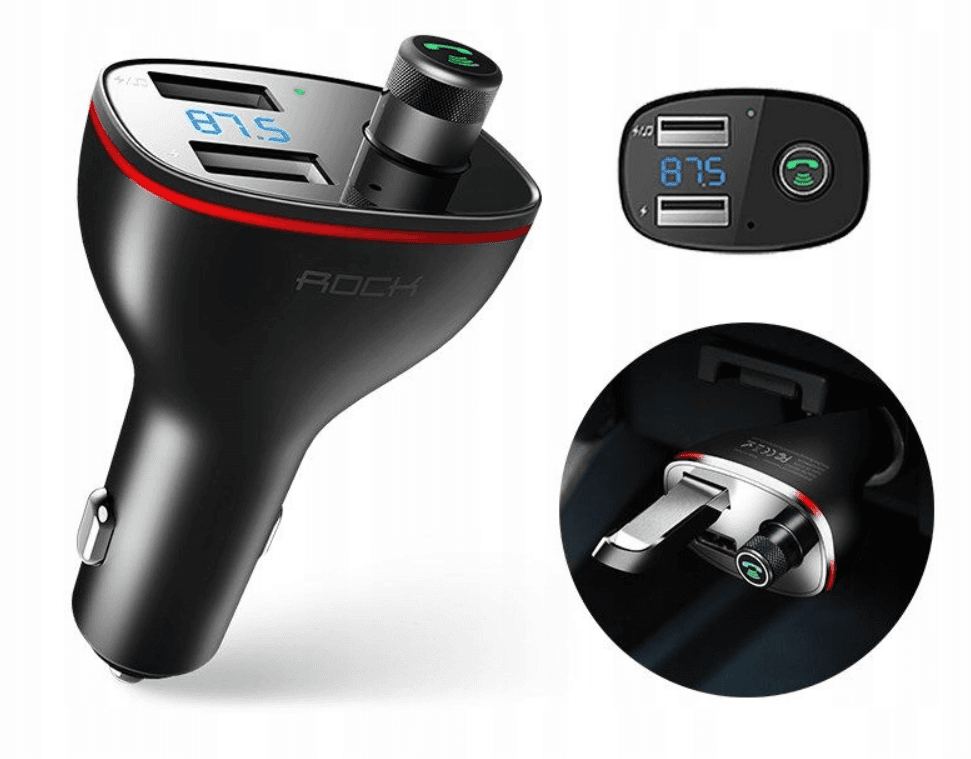 ROCK B300 ładowarka TRANSMITER FM Bluetooth USB