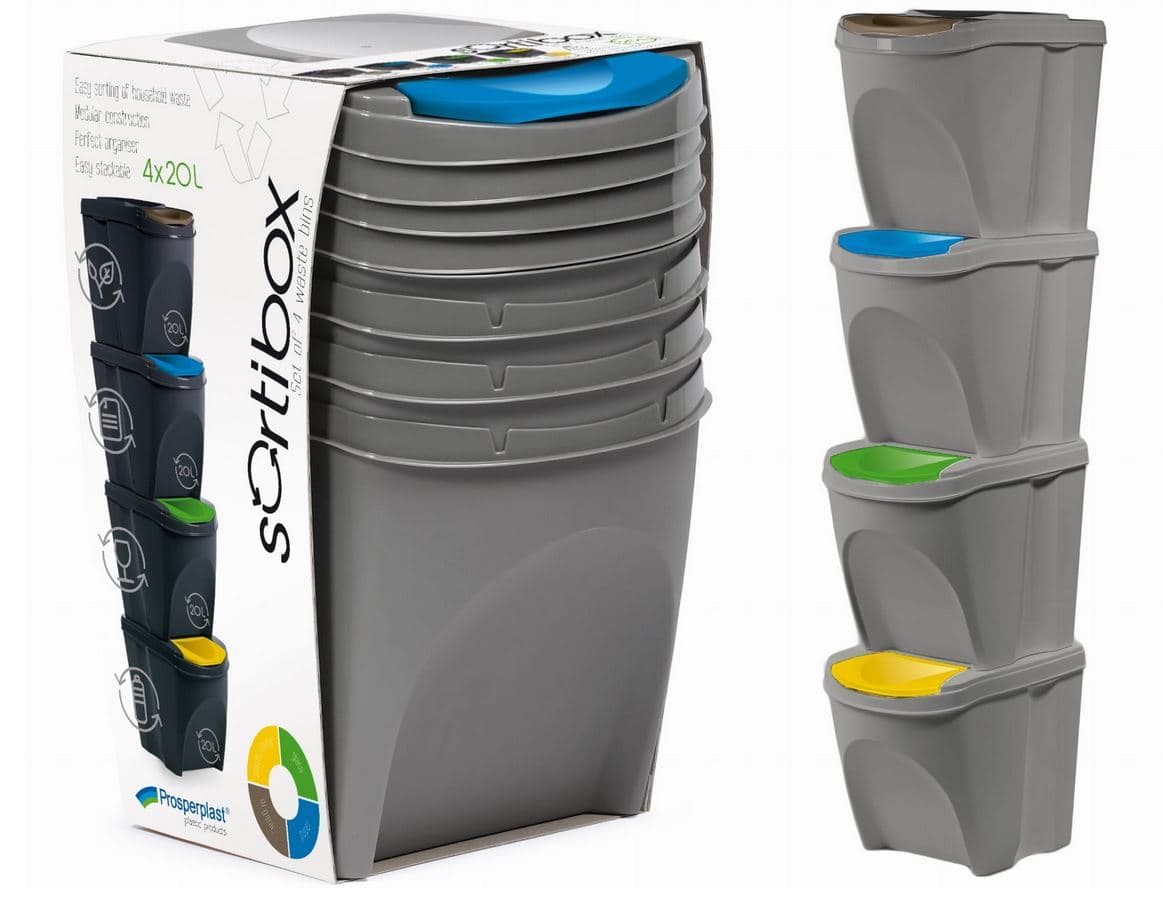 zestaw 4x kosze na smieci do segregacji